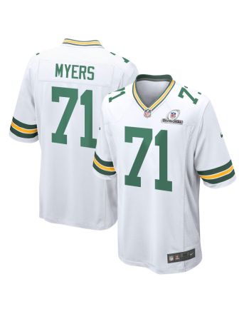 Josh Myers 71 Green Bay Packers 2024 Divisional Patch Game Men Jersey - White