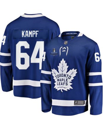 David Kampf 64 Toronto Maple Leafs Stanley Cup 2023 Playoffs Patch Home Breakaway Men Jersey - Blue