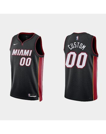 Miami Heat 00 Custom 2022-23 Icon Edition Black Men Jersey