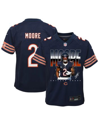 D.J. Moore 2 Signed Chicago Bears Game YOUTH Jersey - Navy