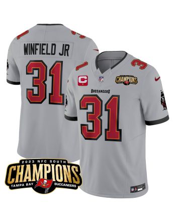 Antoine Winfield Jr. 31 Tampa Bay Buccaneers 2023 NFC South Champions Patch Game Men Jersey - Gray