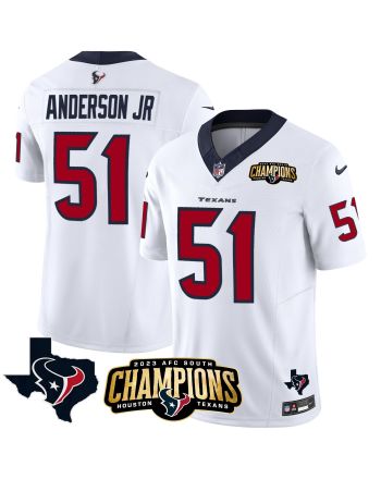 Will Anderson Jr. 51 Houston Texans 2023 AFC South Champions Patch Game Men Jersey - White