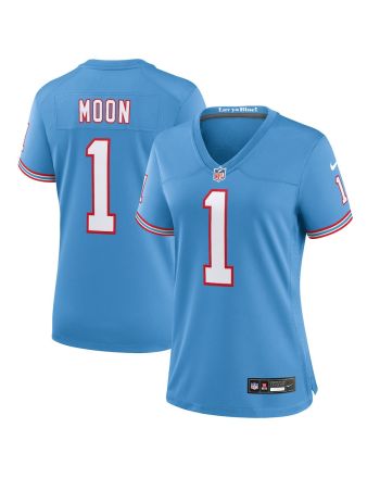 Warren Moon 1 Tennessee Titans Women Oilers Throwback Retired Game Jersey - Light Blue