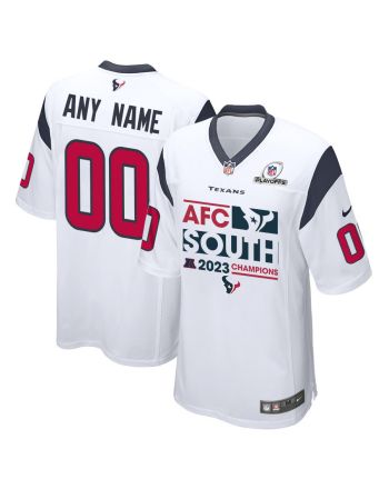 Houston Texans 2023 AFC South Division Champions Conquer Game Men Custom Jersey - White