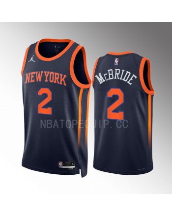 New York Knicks Miles McBride 2 2022-23 Statement Edition Navy Men Jersey Swingman