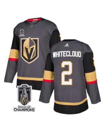 Zach Whitecloud 2 Vegas Golden Knights 2023 Stanley Cup Champions Patch Alternate Breakaway Jersey - Black