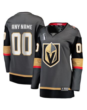 Custom 00 Vegas Golden Knights Women's 2023 Stanley Cup Final Alternate Breakaway Jersey - Black