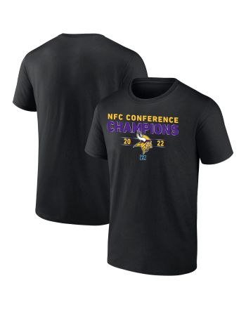 Minnesota Vikings 2022 NFC Conference Champions Kick T-Shirt - Black