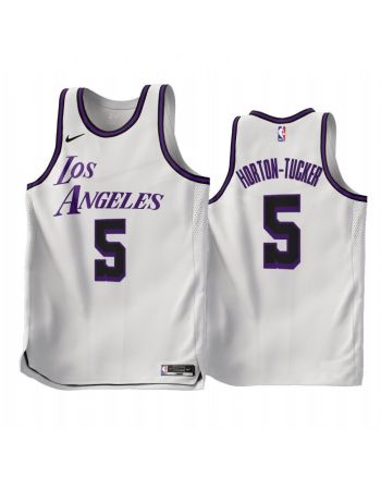 2022-23 Los Angeles Lakers Talen Horton-Tucker 5 White City Edition Jersey - Men Jersey