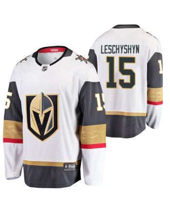 Men Vegas Golden Knights Jake Leschyshyn 15 2023 Away Player White Jersey Jersey