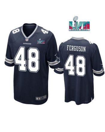 Jake Ferguson 48 Dallas Cowboys Super Bowl LVII Super Bowl LVII Navy Men Game Jersey