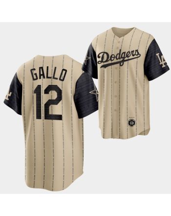 2022-23 Black Heritage Night Los Angeles Dodgers Joey Gallo 12 Gold Jersey Exclusive Edition