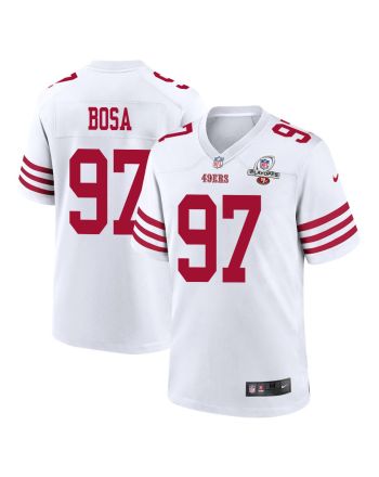 Nick Bosa 97 San Francisco 49ers 2023 Playoffs Patch Game Men Jersey - White