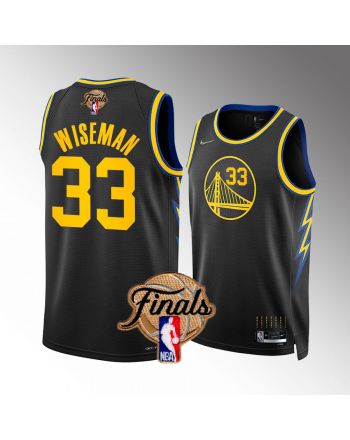 Golden State Warriors 33 James Wiseman 2022 Finals Black Jersey Diamond Badge