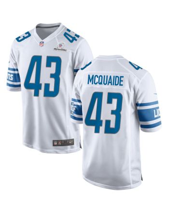 Jake McQuaide 43 Detroit Lions 2024 Divisional Patch Game Men Jersey - White