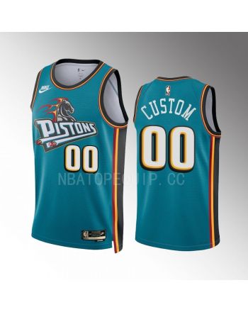 Detroit Pistons custom 2022-23 Classic Edition Teal 00 Jersey Swingman