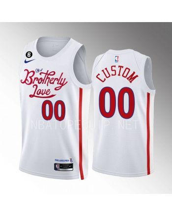 Custom 00 2022-23 Philadelphia 76ers White City Edition Men Jersey Swingman