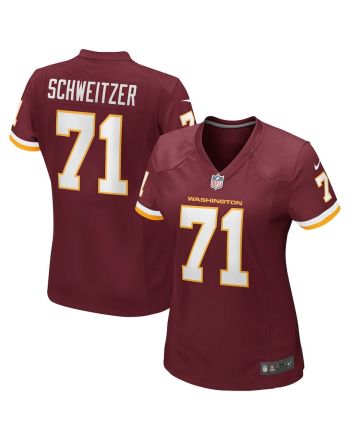 Wes Schweitzer 71 Washington Commanders Football Team Women Game Jersey - Burgundy