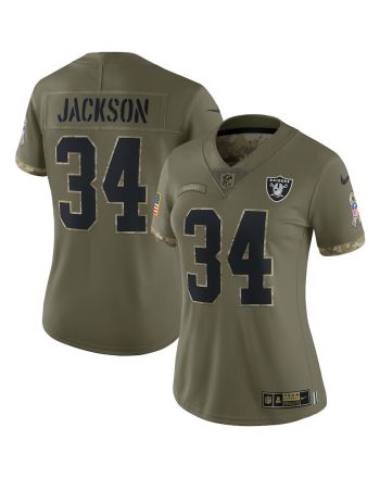 Bo Jackson Las Vegas Raiders Women's 2022 Salute To Service Retired Player Limited Jersey - Olive