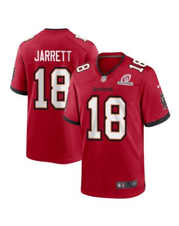 Rakim Jarrett 18 Tampa Bay Buccaneers 2024 Divisional Patch Game Men Jersey - Red