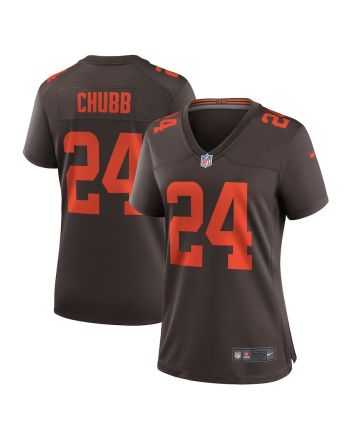 Nick Chubb 24 Cleveland Browns Women's Alternate Game Jersey - Brown