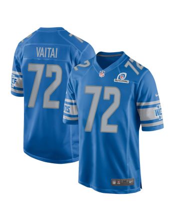 Halapoulivaati Vaitai 72 Detroit Lions 2024 Divisional Patch Game Men Jersey - Blue