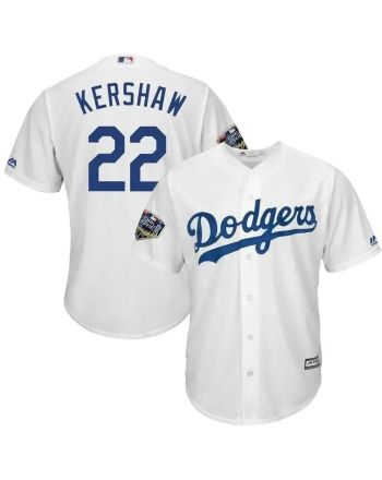 Clayton Kershaw Los Angeles Dodgers 2018 World Series Cool Base Player Jersey - White