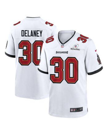 Dee Delaney 30 Tampa Bay Buccaneers 2024 Divisional Patch Game Men Jersey - White