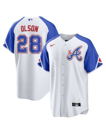 Matt Olson 28 Atlanta Braves 2023 City Connect Men Jersey - White