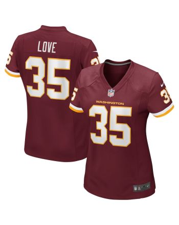 Bryce Love 35 Washington Commanders Football Team Women Game Jersey - Burgundy