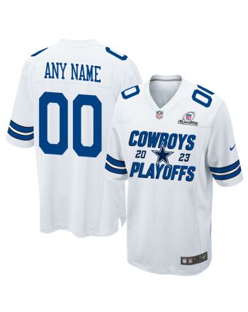 Dallas Cowboys 2023 Playoffs Iconic Game Men Custom Jersey - White