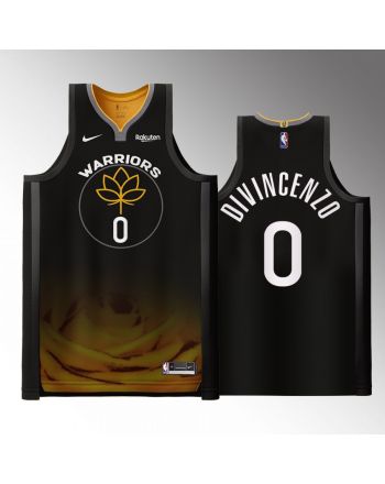 Golden State Warriors 0 Donte DiVincenzo Black Jersey 2022-23 City Edition