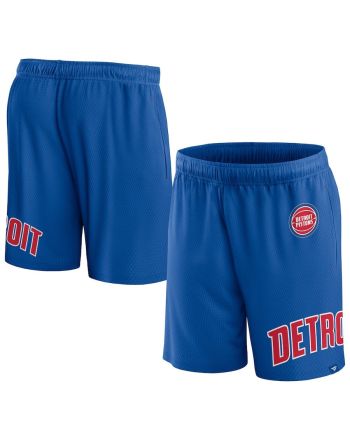 Detroit Pistons Blue Free Throw Mesh Shorts - Men