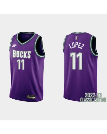 Milwaukee Bucks Brook Lopez 11 2022-23 Classic Edition Purple Men Jersey