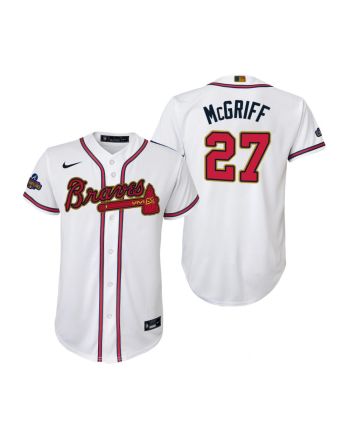 Youth Fred McGriff 27 Atlanta Braves White 2022-23 Gold Program Jersey