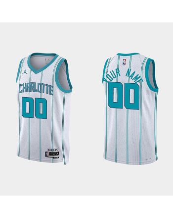 Charlotte Hornets Custom 00 2022-23 Association Edition White Men Jersey Swingman