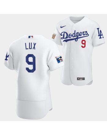 Los Angeles Dodgers Gavin Lux White Jersey 9 Jackie Robinson 75th Anniversary 2022-23 Uniform