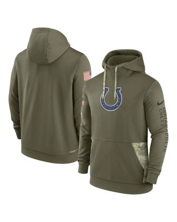 Indianapolis Colts 2022 Salute to Service Therma Performance Pullover Men Hoodie - Olive