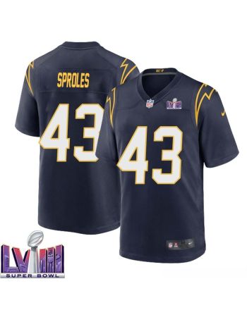 Darren Sproles 43 Los Angeles Chargers Super Bowl LVIII Men Alternate Game Jersey - Navy