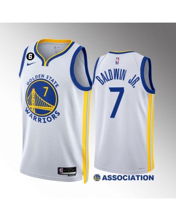 Patrick Baldwin Jr. 7 2022-23 Golden State Warriors White Association Edition Jersey NO.6 Patch