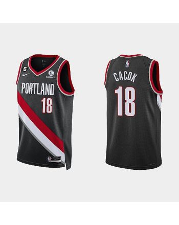 Portland Trail Blazers 18 Devontae Cacok 2022-23 Icon Edition Black Men Jersey