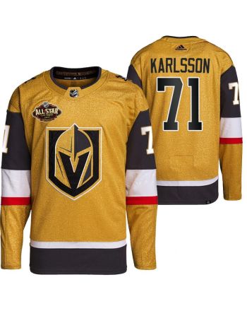 Men Vegas Golden Knights 71 William Karlsson Primegreen Gold Jersey 2023 All-Star Jersey