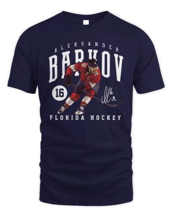 Aleksander Barkov 16 Florida Panthers Game T-Shirt - Navy