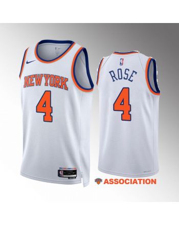 Derrick Rose 4 New York Knicks White Jersey 2022-23 Association Edition Swingman