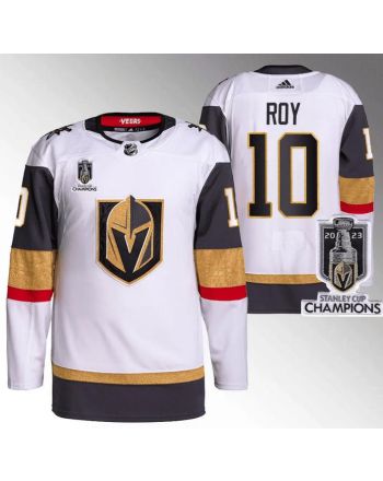 Nicolas Roy 10 Vegas Golden Knights 2023 Stanley Cup Champions Patch Breakaway Jersey - White