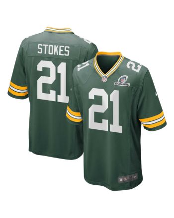 Eric Stokes 21 Green Bay Packers 2024 Divisional Patch Game Men Jersey - Green