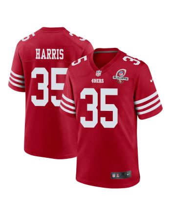 Erik Harris 35 San Francisco 49ers 2023 Playoffs Patch Game Men Jersey - Scarlet