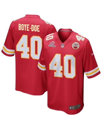 Ekow Boye-Doe 40 Kansas City Chiefs 2023 Playoffs Patch Game Men Jersey - Red