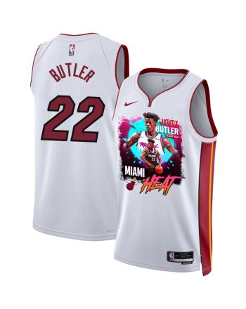 Jimmy Butler 22 Miami Heat's Gritty Leader 2023 NBA Champions Swingman Jersey - White