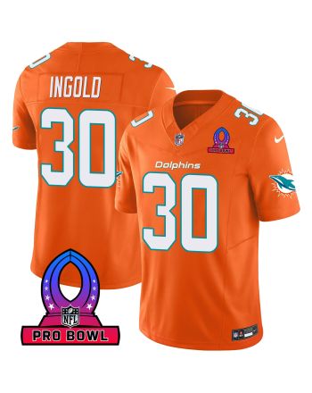 Alec Ingold 30 Miami Dolphins 2024 Pro Bowl Patch Game Men Jersey - Orange